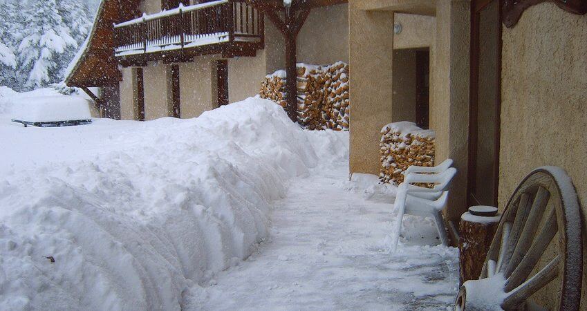 La terrasse en hiver