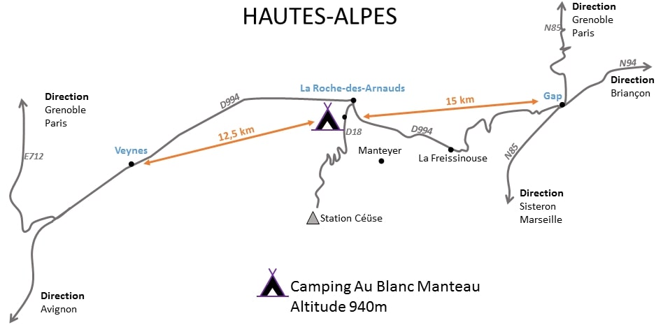 Carte localisation du camping